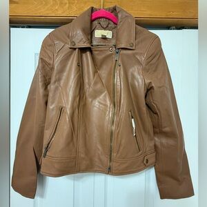 NWT Women’s Michael Kors Leather Moto Jacket  SIZE(L-Xl)